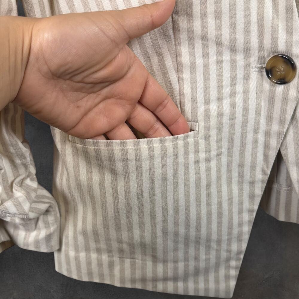 Roz & Ali Women's SZ S Striped Blazer w/ Lace Accents Cutesy Cottagecore - Picture 7 of 8